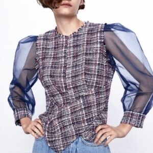 Zara Multicolor Textured Top